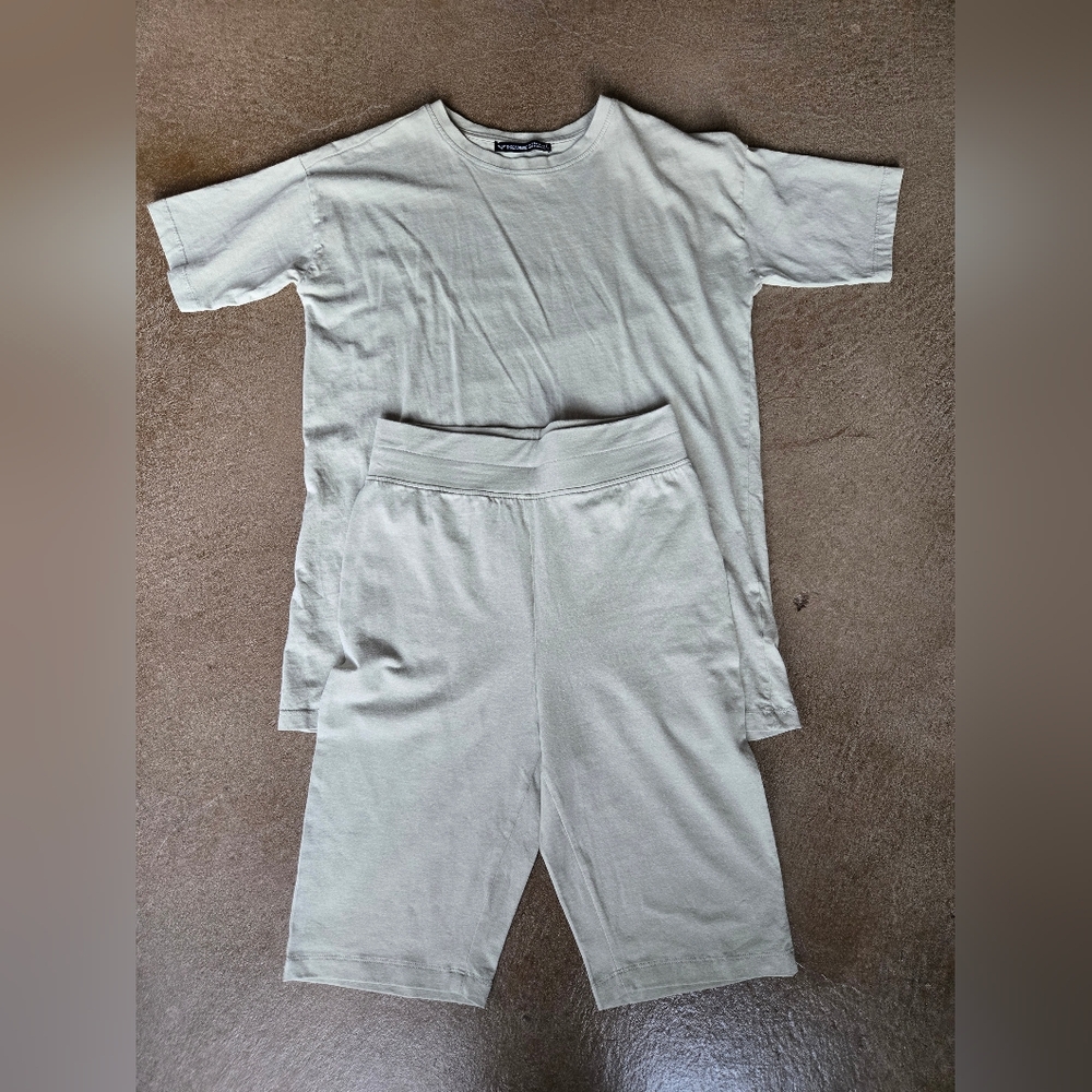 Sage Green Women's T-Shirt and Shorts Set